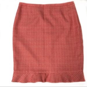 TAHARI size 10 pink coral textured skirt